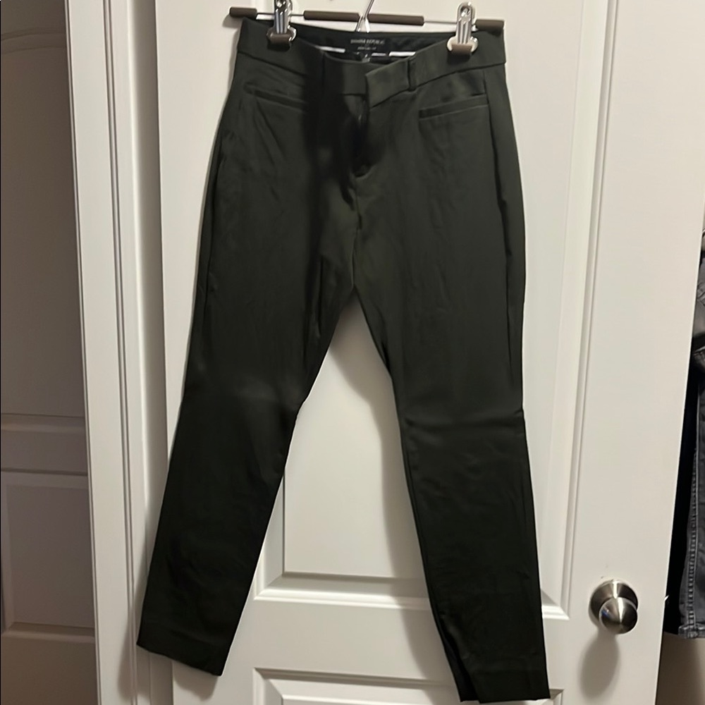 Banana Republic Dark Charcoal Gray Trousers with Slim Fit and Tapered Leg
